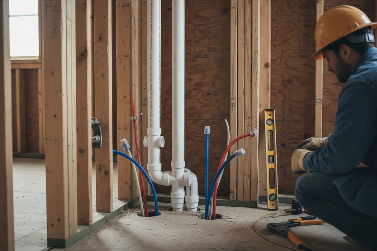 Drain and supply rough-in during Toilet Repair and Installation in Haddon Heights